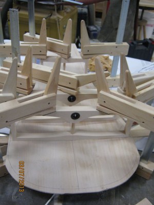 Gluing the supports to the back