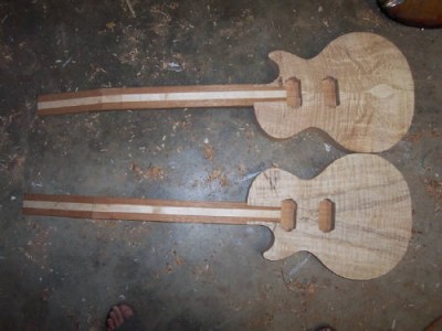 The two Les Pauls under construction in March 2007.