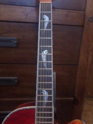 the inlay actually goes all the way under the fret