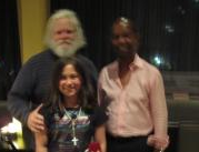 Earl Klugh, me and  nylon guitarist granddaughter Marisol. Marisol just finished playing a song for Earl Klugh