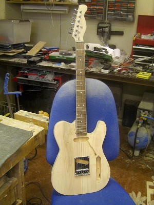 With all the body cavities routed I temporarily assembled the guitar to rule out any major glitches.