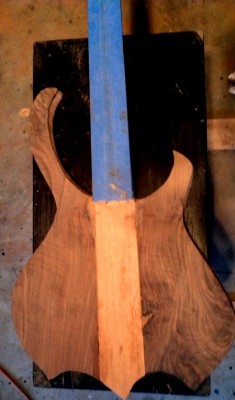 walnut center glued / shaped