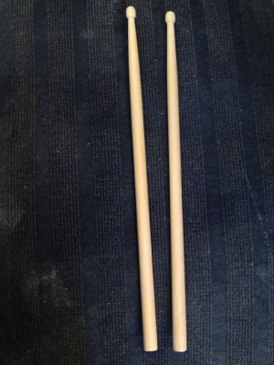 Behold my very first pair of hand-turned drumsticks!