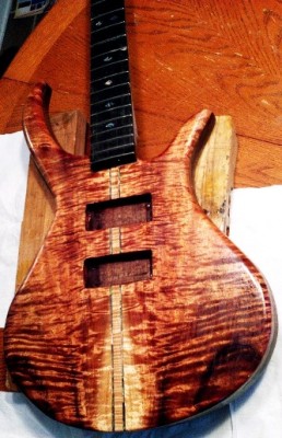 2 coats of fench polish on curly koa